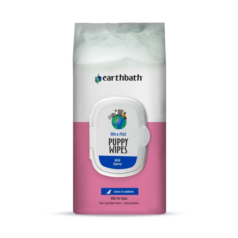 Earthbath Ultra-Mild Wipes for Puppies – Wild Cherry (100 pcs)