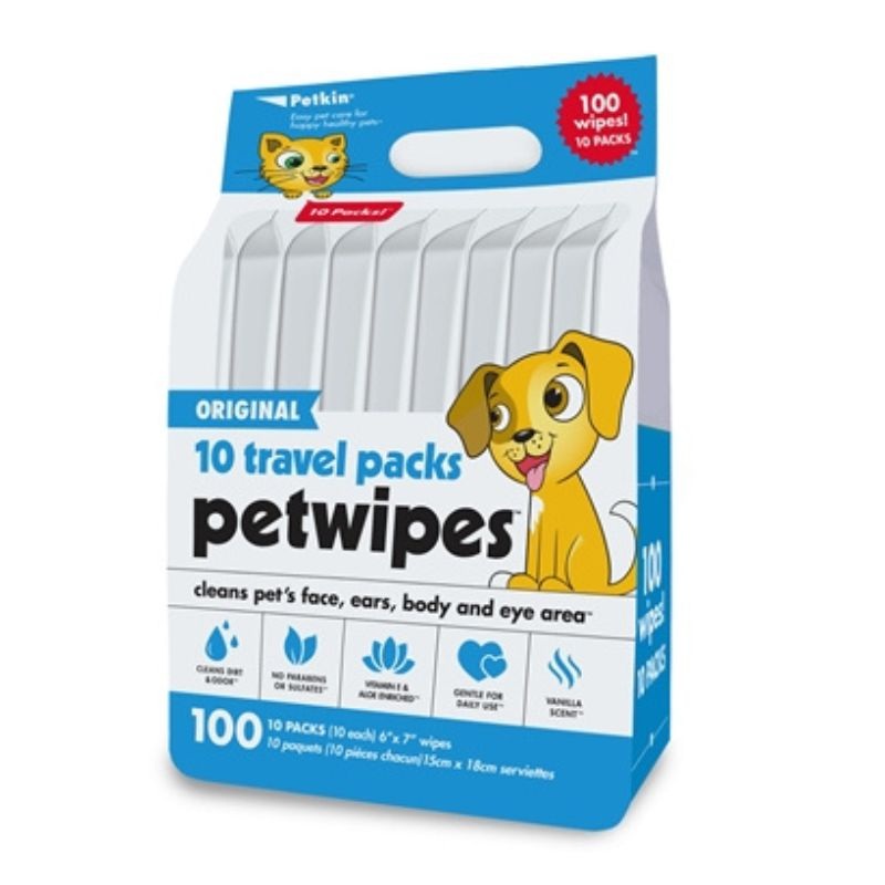 Petkin Travel Pack Pet Wipes – Original (100 pcs)