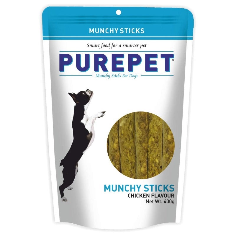 Purepet Dog Treats – Munchy Sticks – Chicken Flavour (400g)