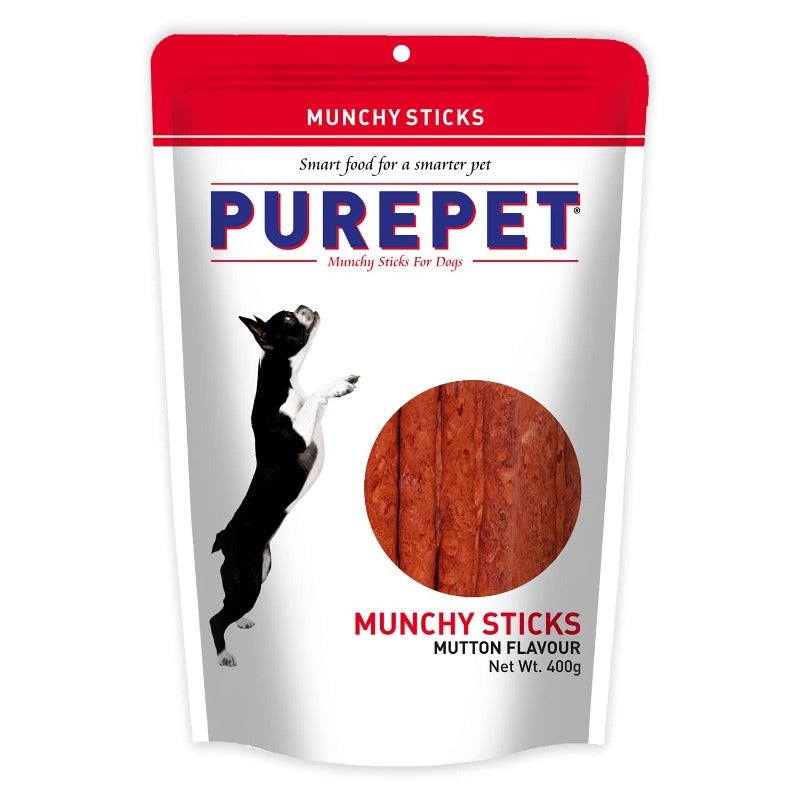 Purepet Dog Treats – Munchy Sticks – Mutton Flavour (400g)