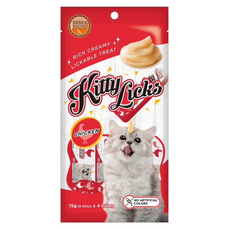 Rena Kitty Licks Cat Treats – Chicken 15g x 4 Tubes