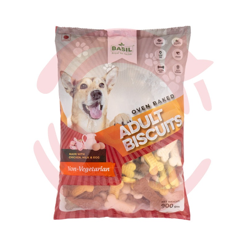 Basil Dog Treats – Bone Shaped Non-Veg Biscuits (900g)