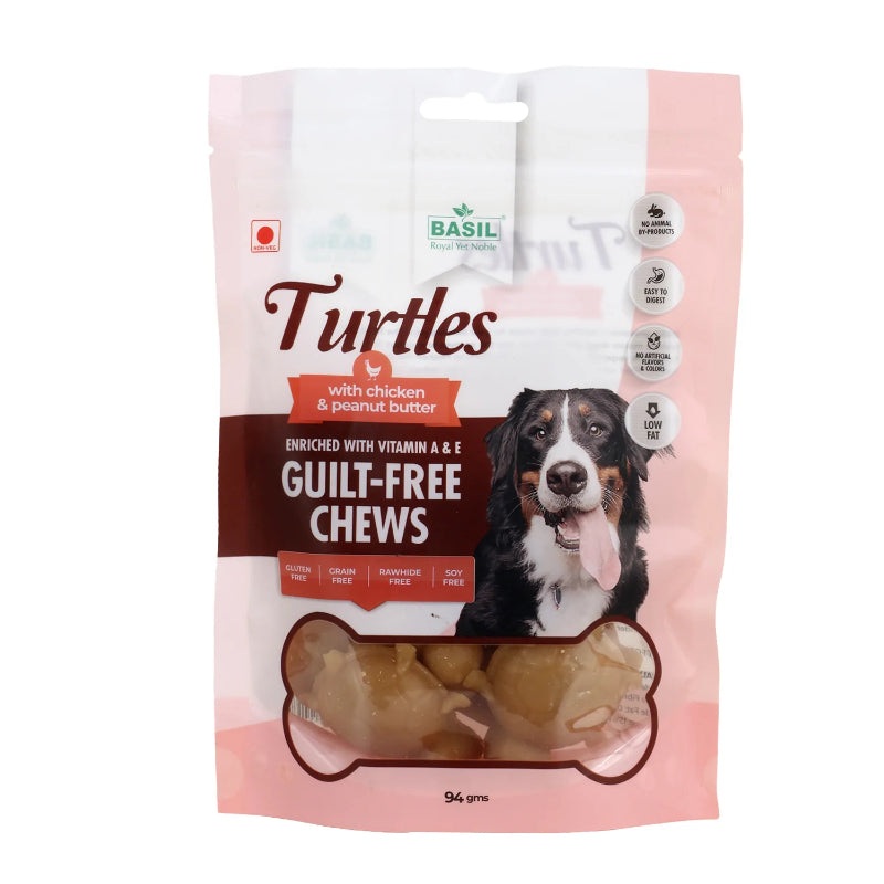 Basil Dog Treats – Guilt-Free Chew Treats – Turtles (94g)