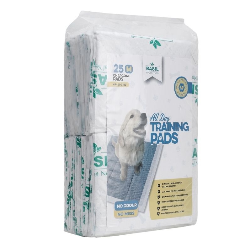 Basil Puppy Training Pee Pads with Activated Carbon – Medium (25 pcs)