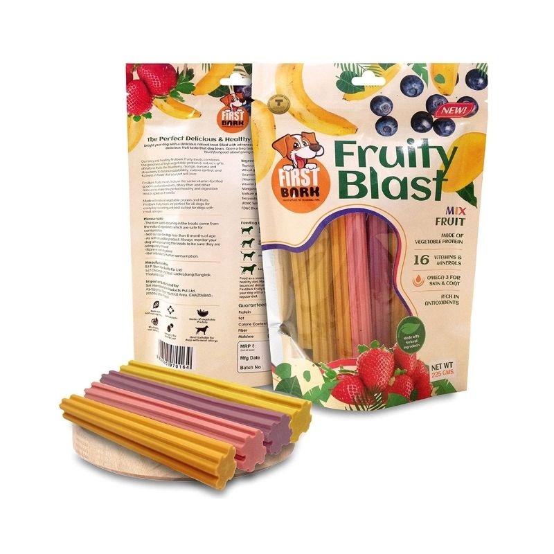 First Bark Dog Treats – Fruity Blast – Mix Fruit (225g)
