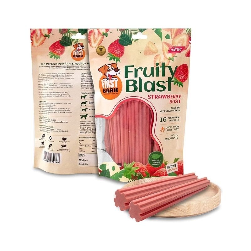 First Bark Dog Treats – Fruity Blast – Strawberry Bust (225g)