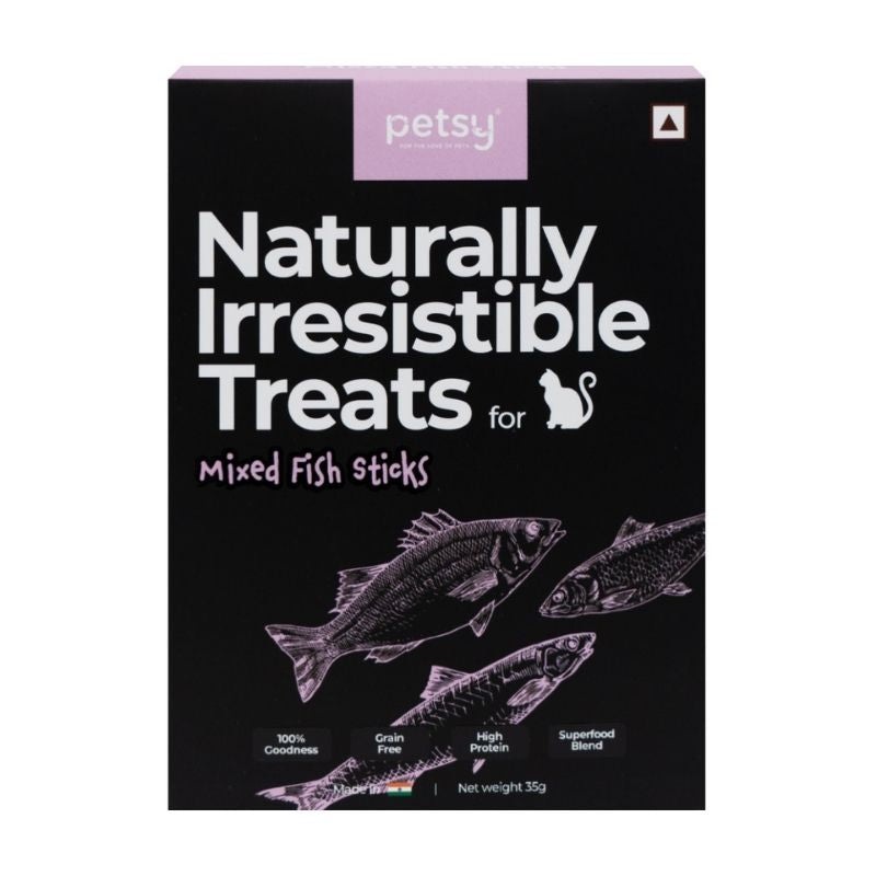 Naturally Irresistible Cat Treats – Mixed Fish Sticks (35g)