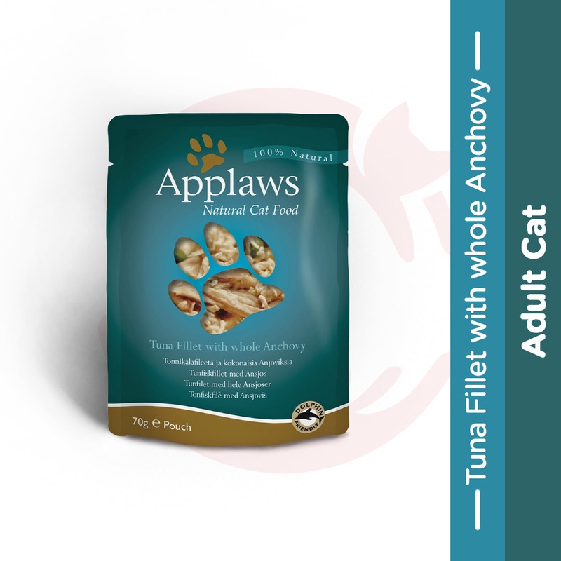 Applaws Wet Cat Food – Tuna Fillet with Whole Anchovy (70g x 12 Pouches)