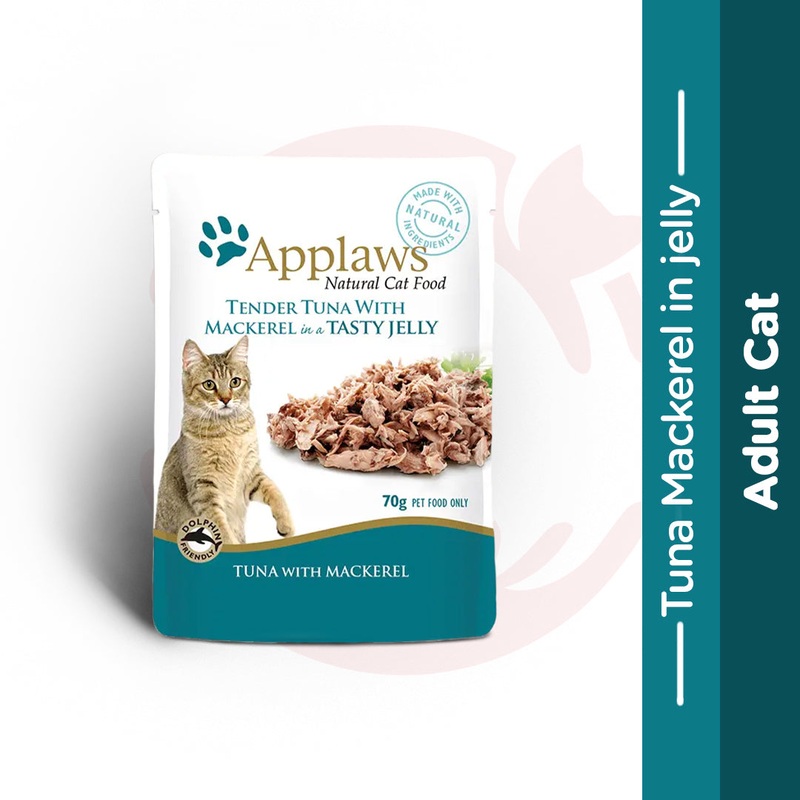 Applaws Wet Cat Food – Tuna with Mackerel in Jelly (70g x 16 Pouches)