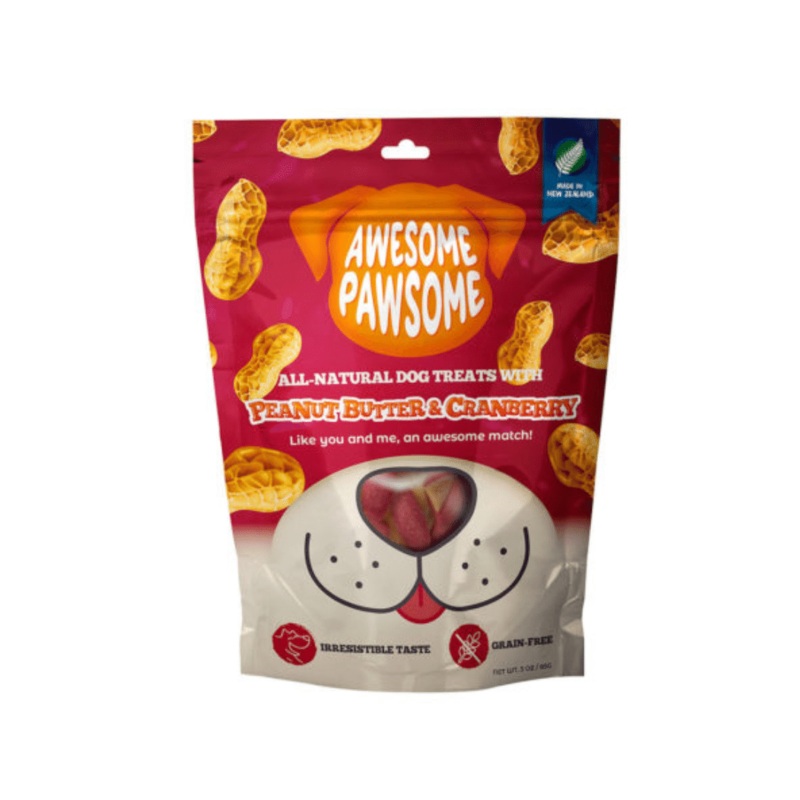 Awesome Pawsome Dog Treats – Peanut Butter & Cranberry DISCONTINUED