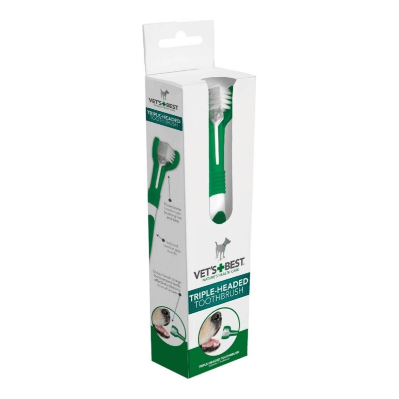 Vet’s Best Triple Headed Toothbrush for Dogs
