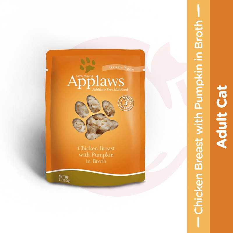 Applaws Wet Cat Food – Chicken Breast with Pumpkin in Broth (70g x 12 Pouches)