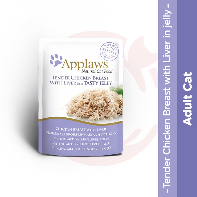 Applaws Wet Cat Food – Tender Chicken Breast with Liver in Jelly (70g x 16 Pouches)