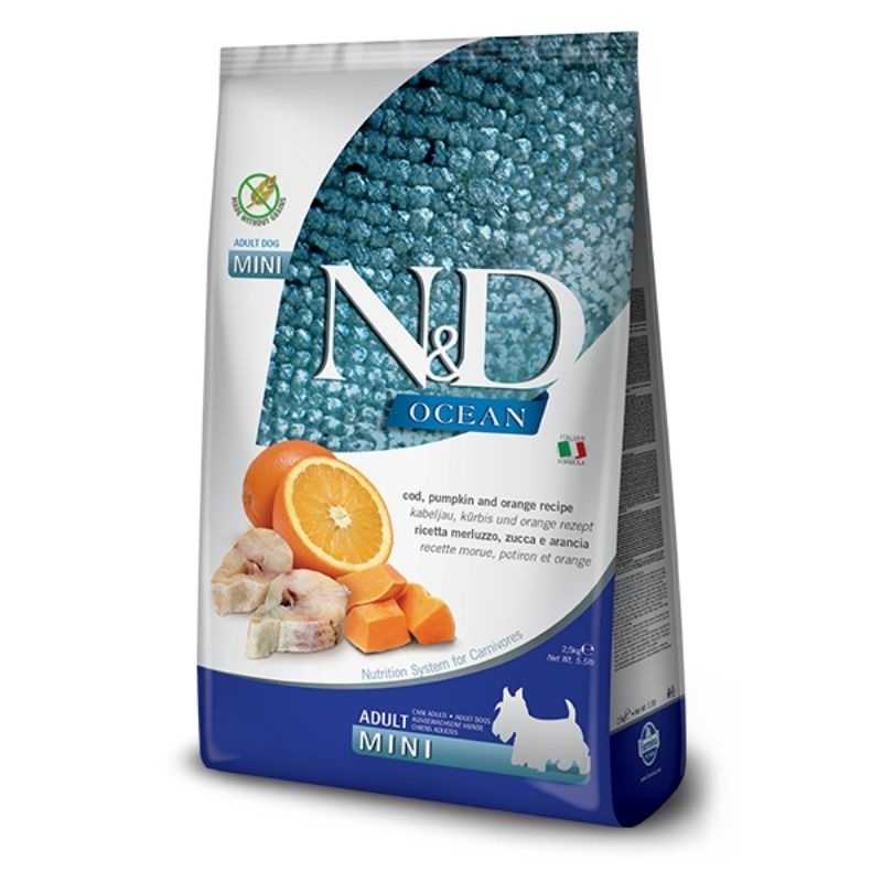 Farmina Dry Food – N&D Ocean Dog Pumpkin Codfish and Orange Adult Mini