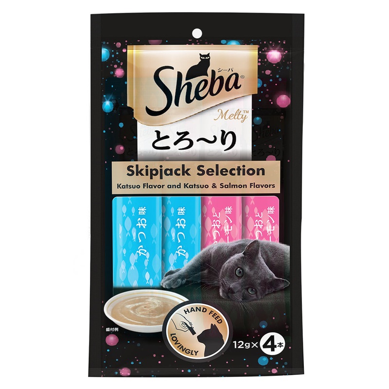 Sheba Skipjack Selection Katsuo & Salmon Flavour Cat Meaty Treat – 48 gm