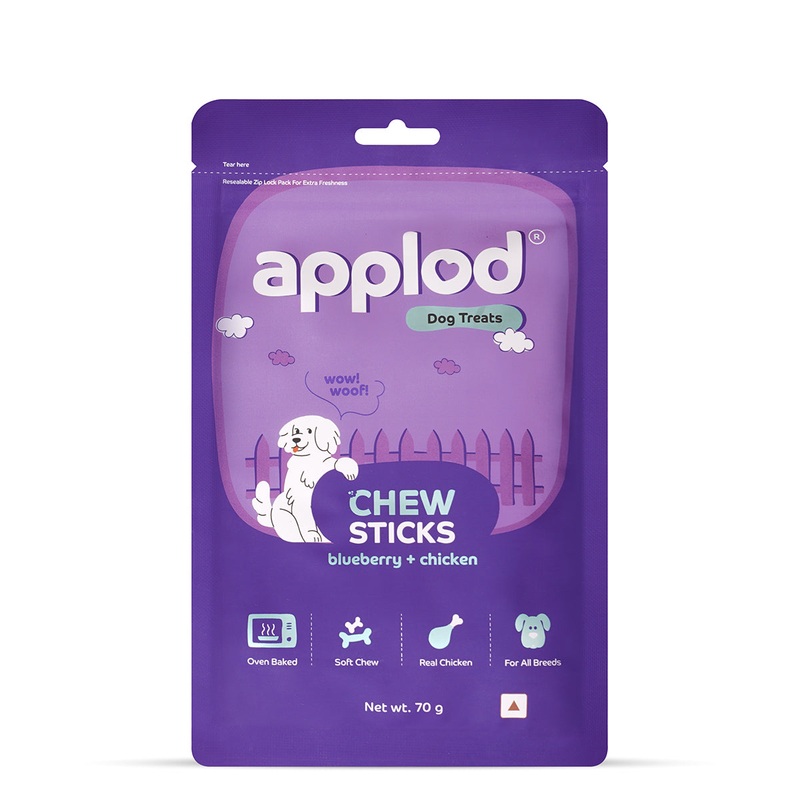 Applod Soft Blueberry & Chicken Chew Sticks – 70 gm