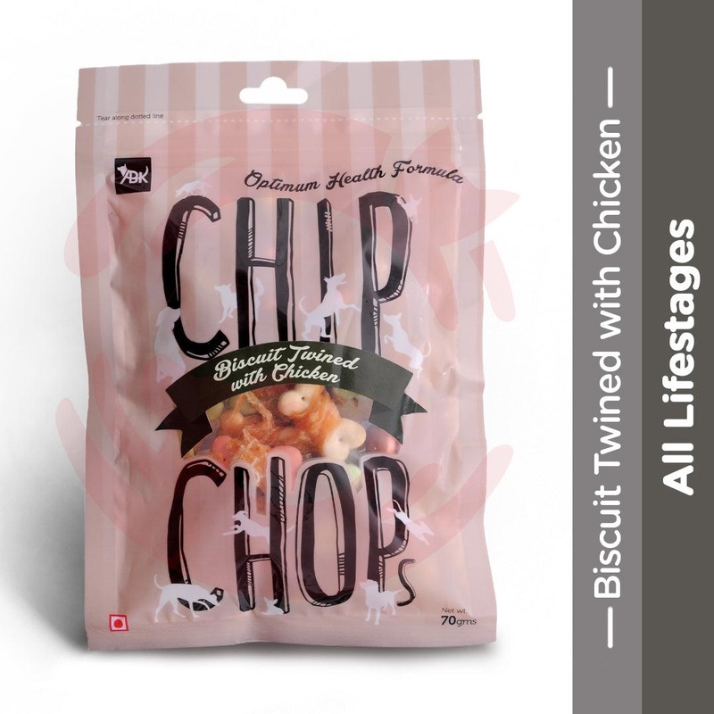 Chip Chops Dog Treats – Biscuit Twined with Chicken – 70 gm