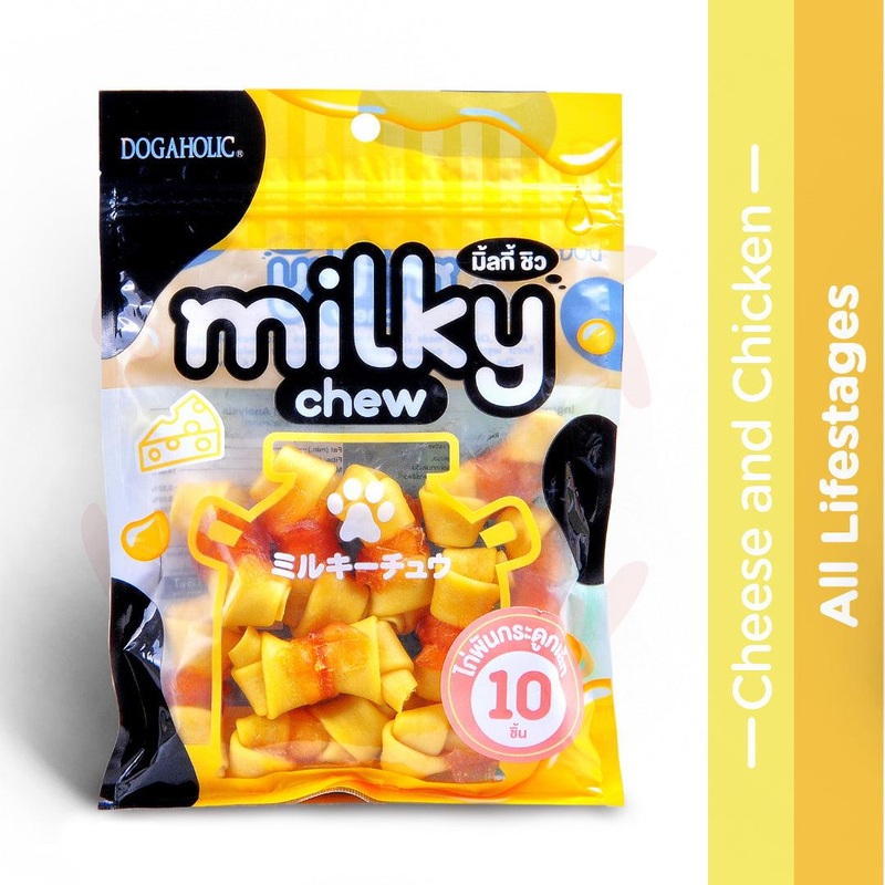 Dogaholic Dog Treats – Milky Chew Cheese & Chicken Bone Style – 10 Pcs – 150 g