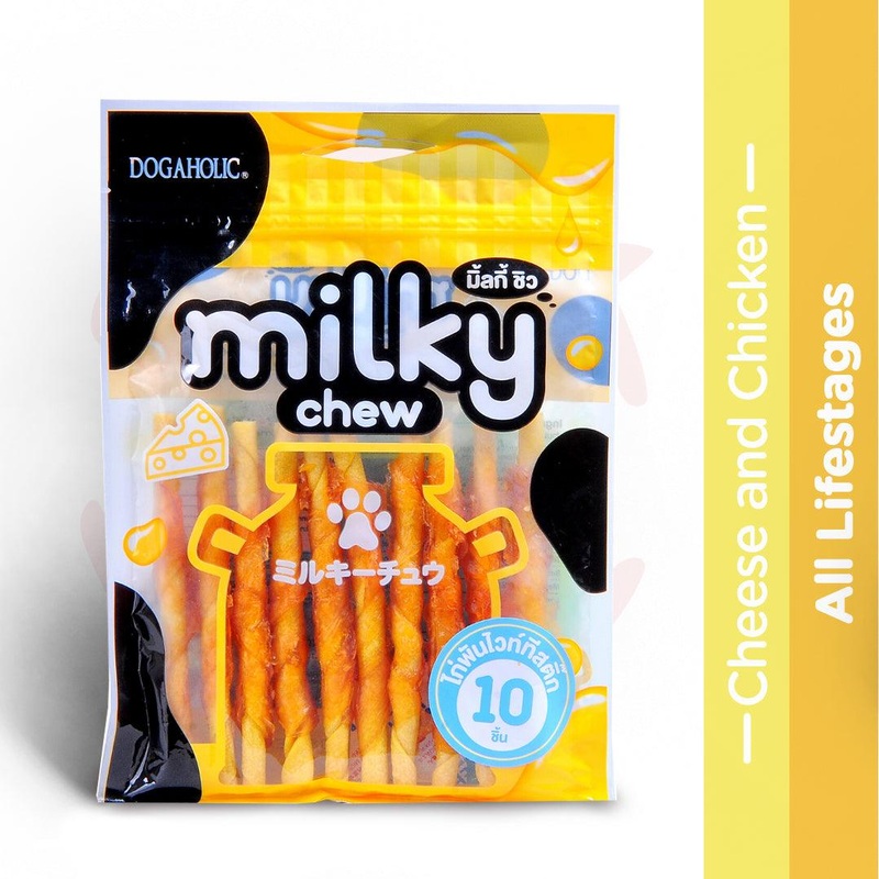 Dogaholic Dog Treats – Milky Chew Cheese & Chicken Stick Style – 10 Pcs – 130 g