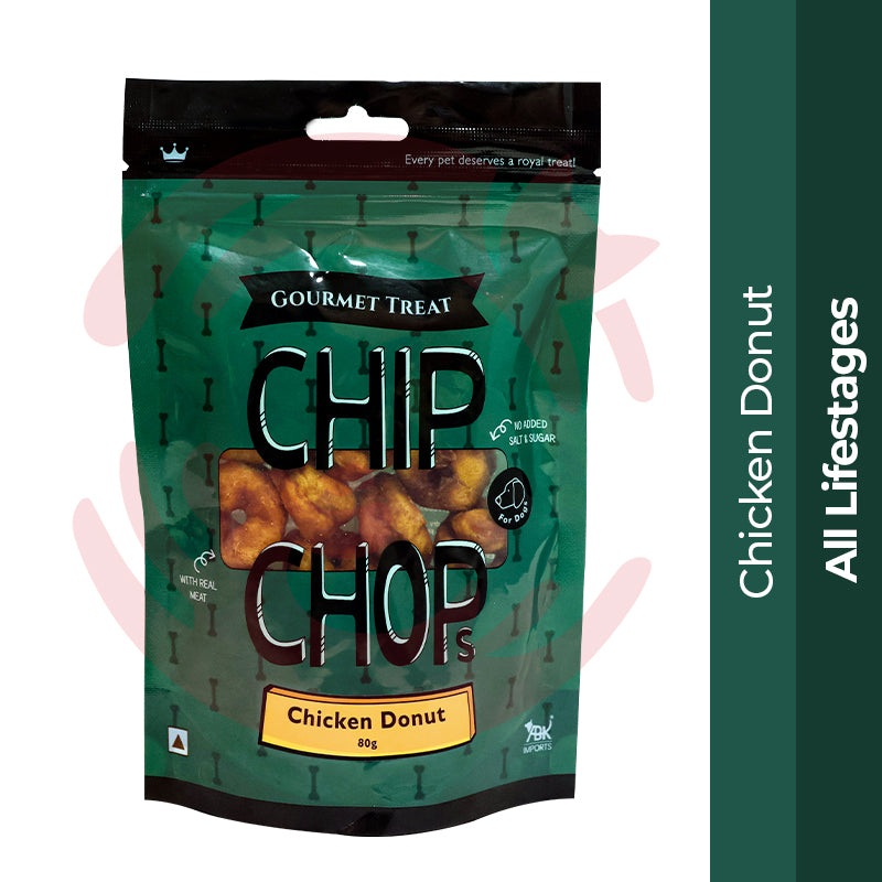 Chip Chops Dog Treats – Gourmet Chicken Donuts (80g) – Pack of 5