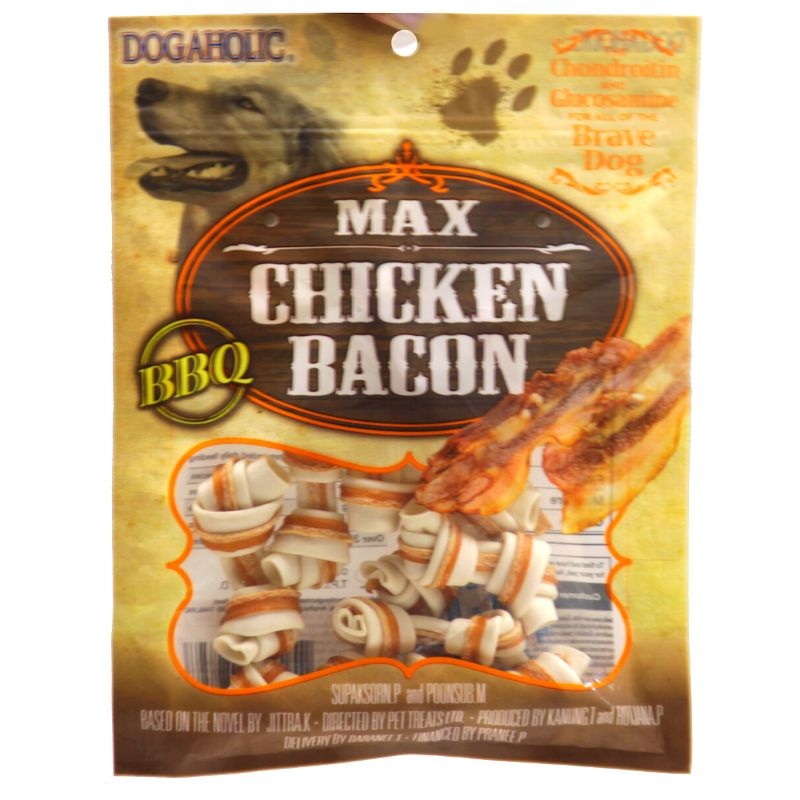 Dogaholic Dog Treats – Max Chicken Bacon Bones BBQ (131g) – Pack of 5