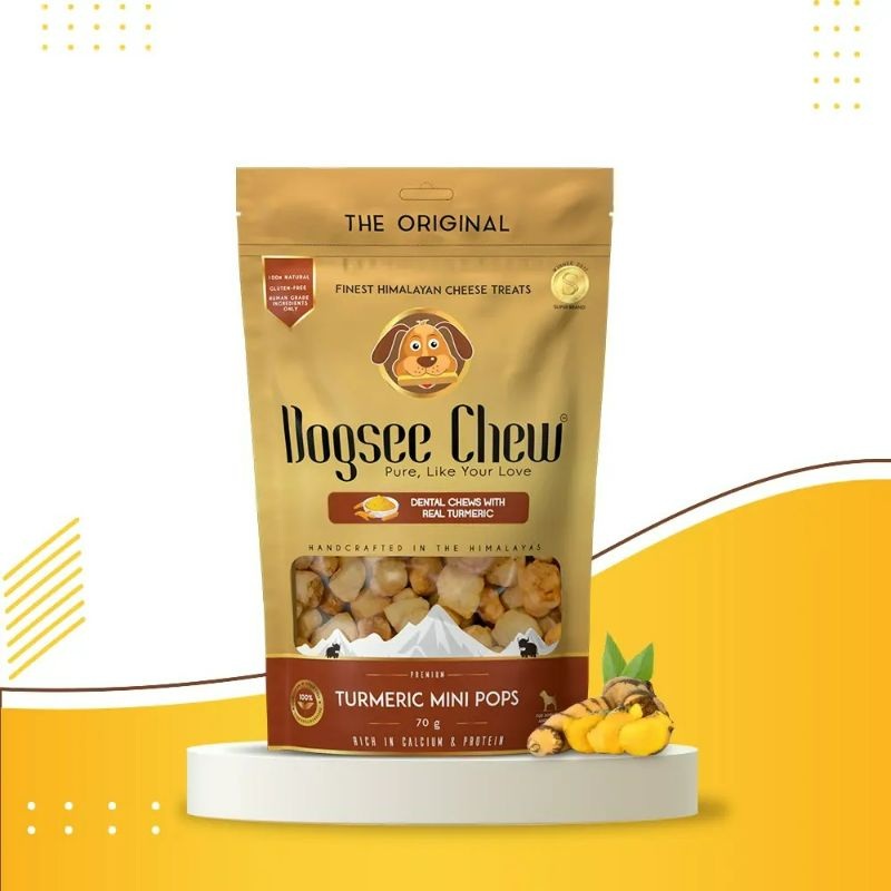 Dogsee Chew Mini bite-sized Dog Training Treats – Tumeric Mini Pops 70g – Pack of 5