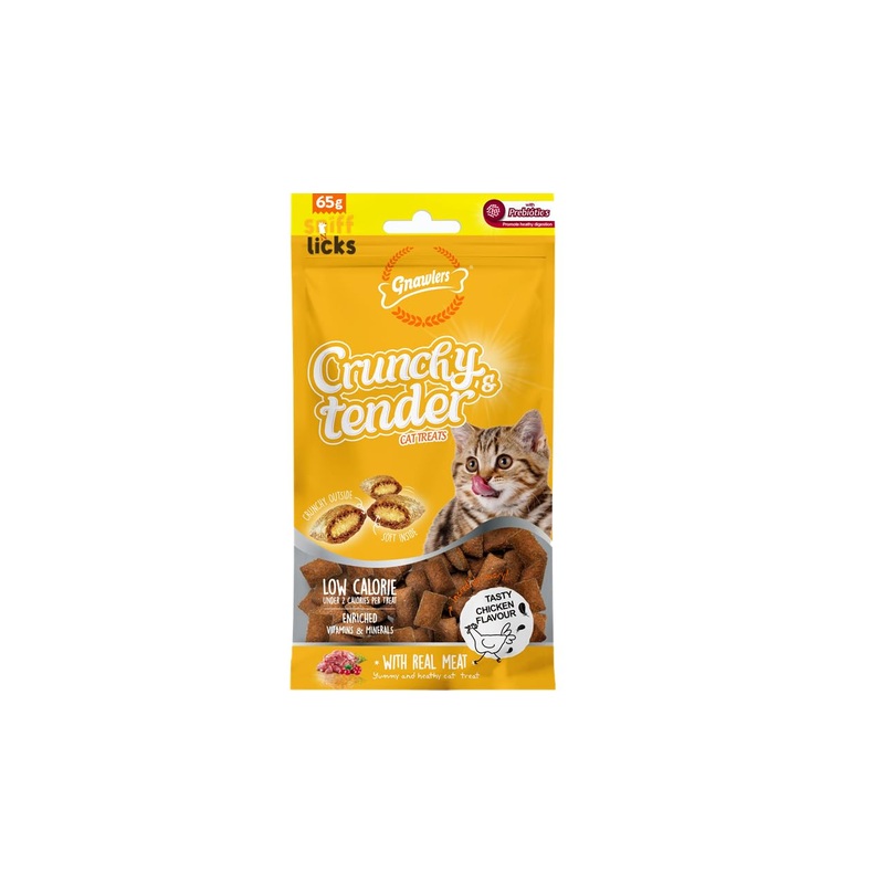 Gnawlers Crunchy Tenders Chicken Flavour Cat Treat 65 gm – Pack of 5