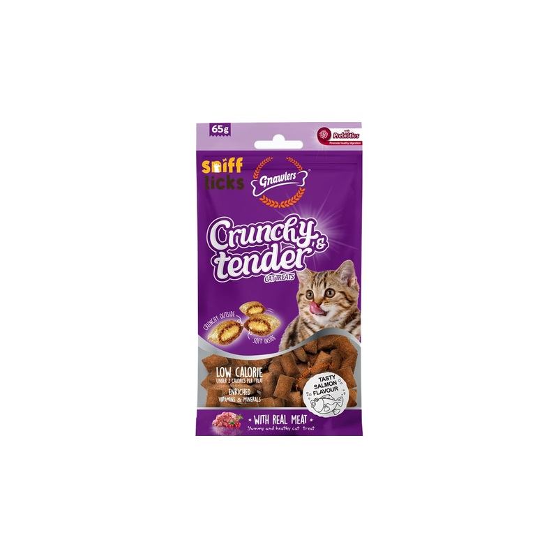 Gnawlers Crunchy Tenders Salmon Flavour Cat Treat 65 gm – Pack of 5