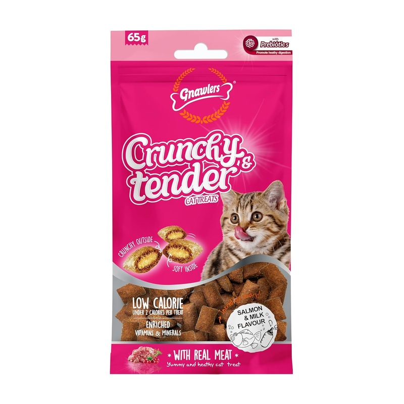 Gnawlers Tenders Salmon & Milk Flavour Cat Treat 65 gm – Pack of 5
