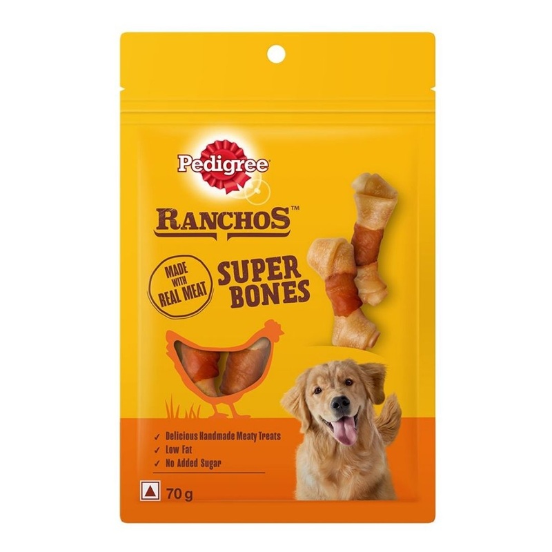 Pedigree RANCHOS Super Bones Chicken & Milk flavour (70g) – Pack of 5