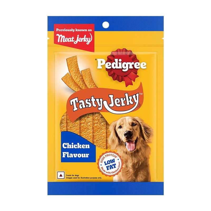 Pedigree Tasty Jerky Dog Treat, Chicken Flavour, 70g Jerky-style Treats for Bonding, Low-fat and High-protein* Dog Treat – Pack of 5