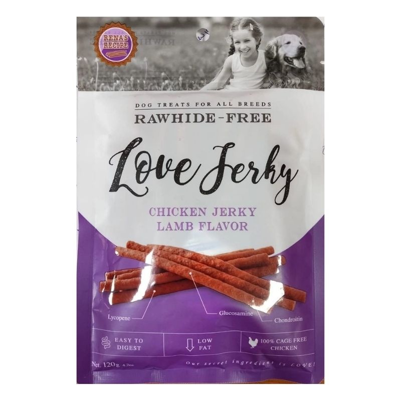 Rena Dog Treats – LOVE Jerky Lamb (120g) – Pack of 5