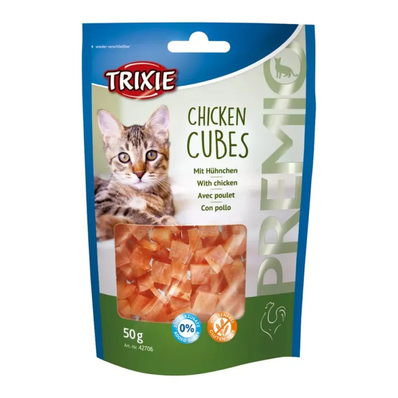 Trixie Premio Chicken Cubes Cat Treat  50 gm – Pack of 5