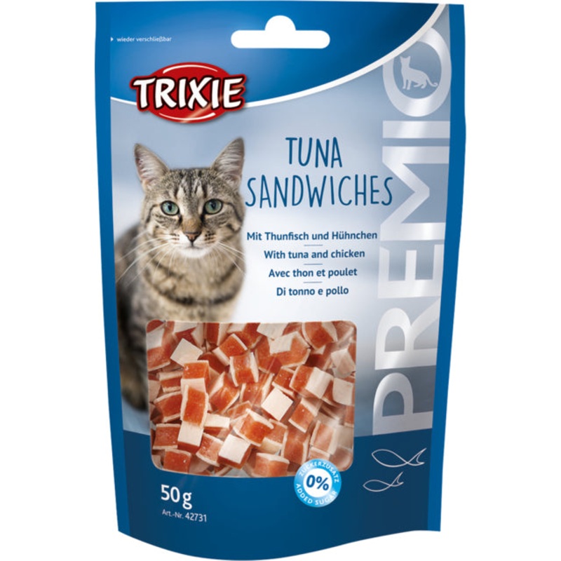 Trixie Premio Tuna Sandwiches Cat Treat  50 gm – Pack of 5