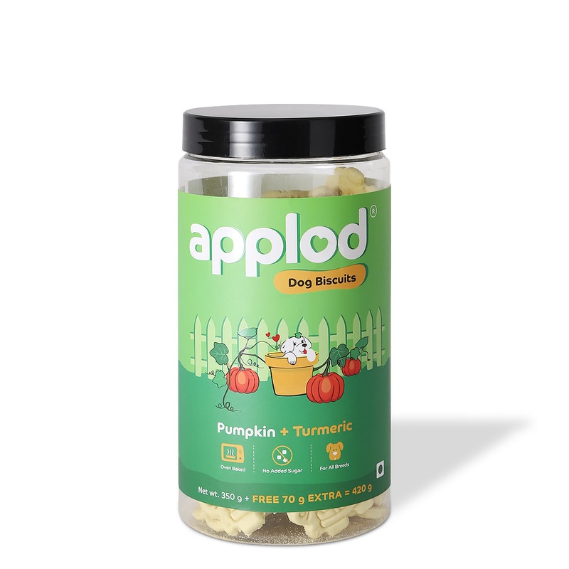 Applod Pumpkin Dog Biscuit With Turmeric 385 gm – Pack of 5