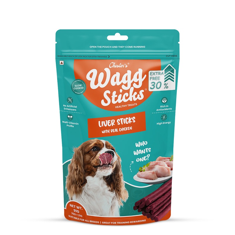Chesters Wagg Sticks Liver Sticks Dog Treat – 70 gm