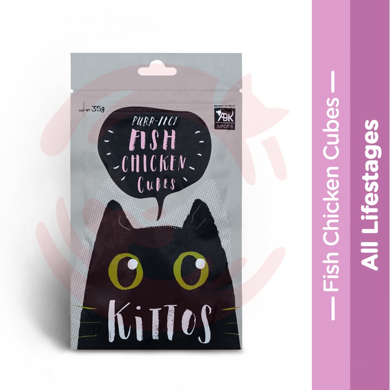 Kittos Cat Treat – Fish Chicken Cubes (35g)