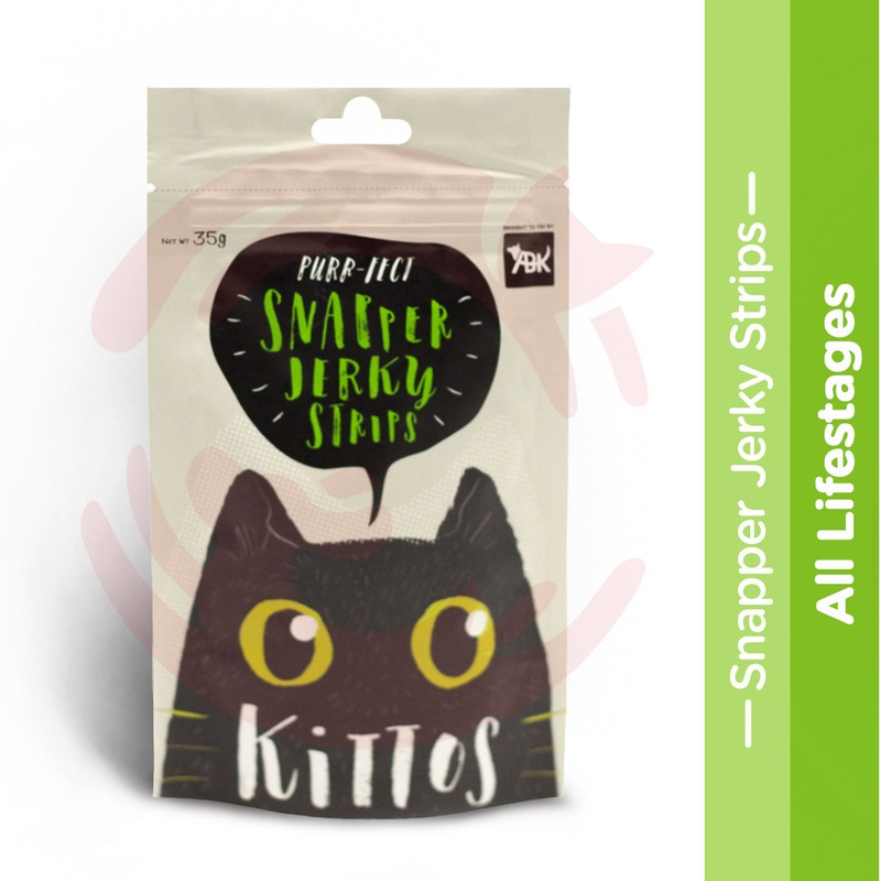 Kittos Cat Treat – Snapper Jerky Strips (35g)