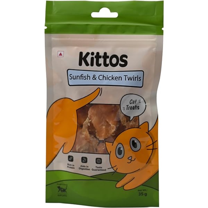 Kittos Cat Treat – Sunfish And Chicken Twirls (35g)