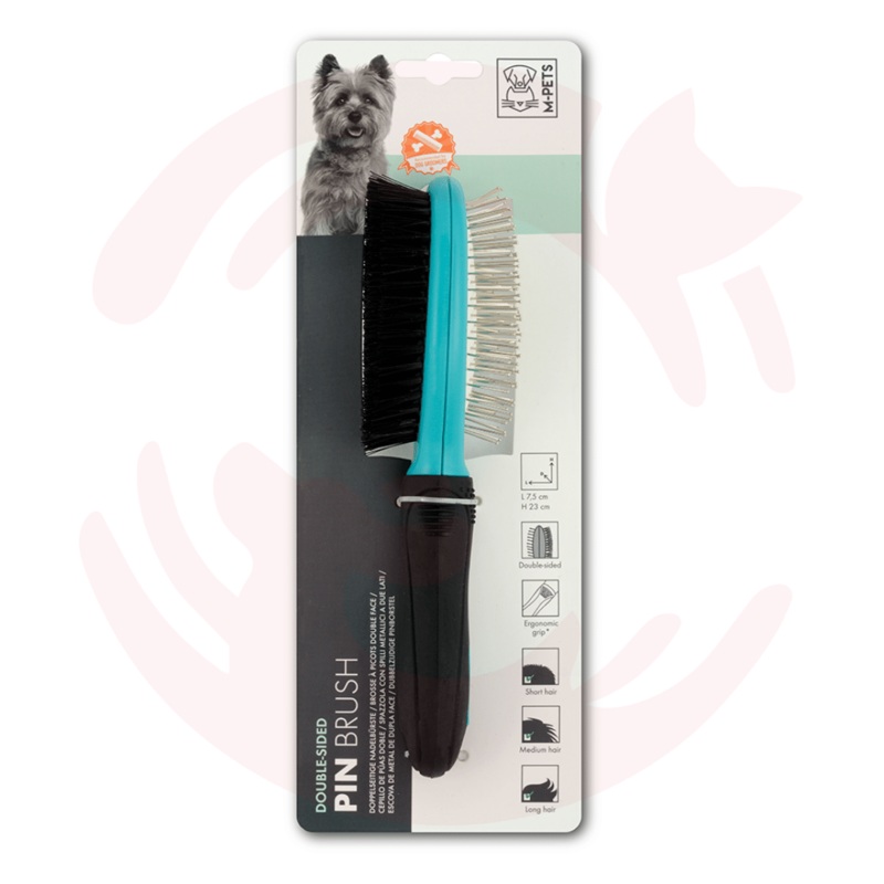 M-Pets Pet Brush – Double Sided Pin Brush