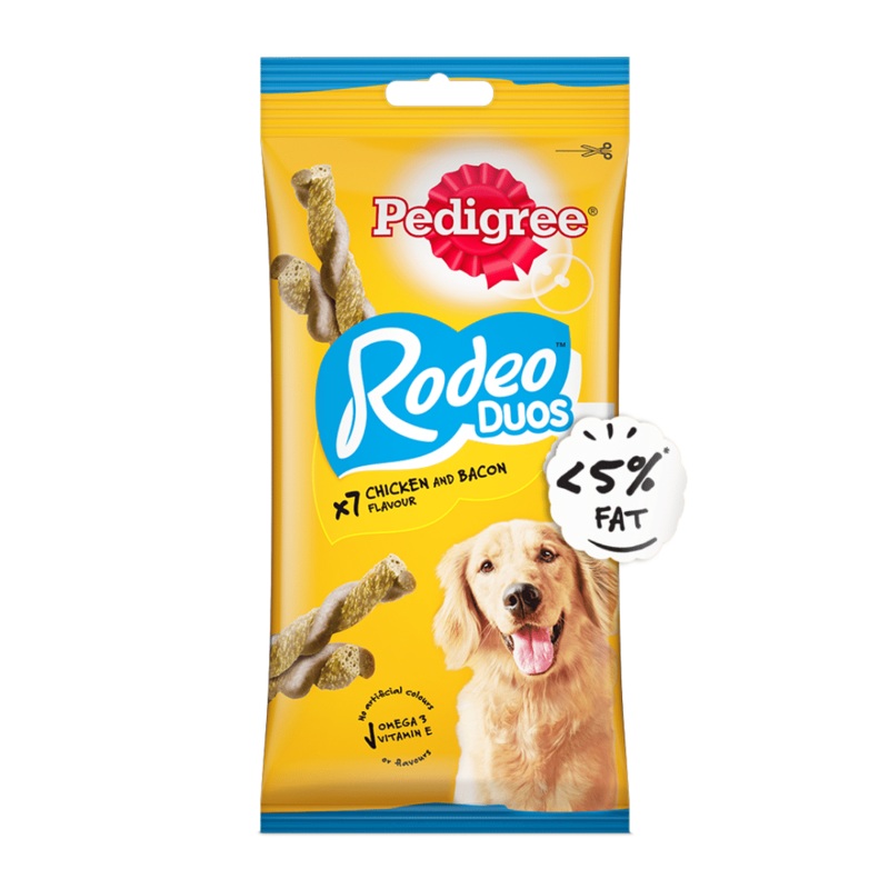 Pedigree Rodeo Duos Adult Dog Treat – Chicken & Bacon  123g Pack (7 Treats)