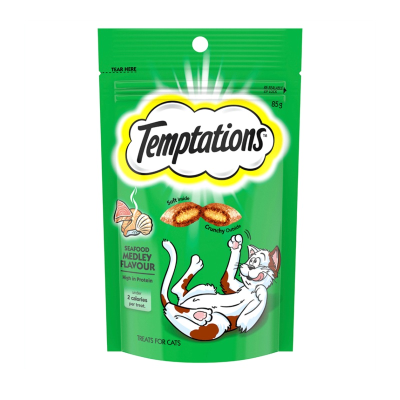 Temptations Cat Treats – Seafood Medley Flavor – 85g