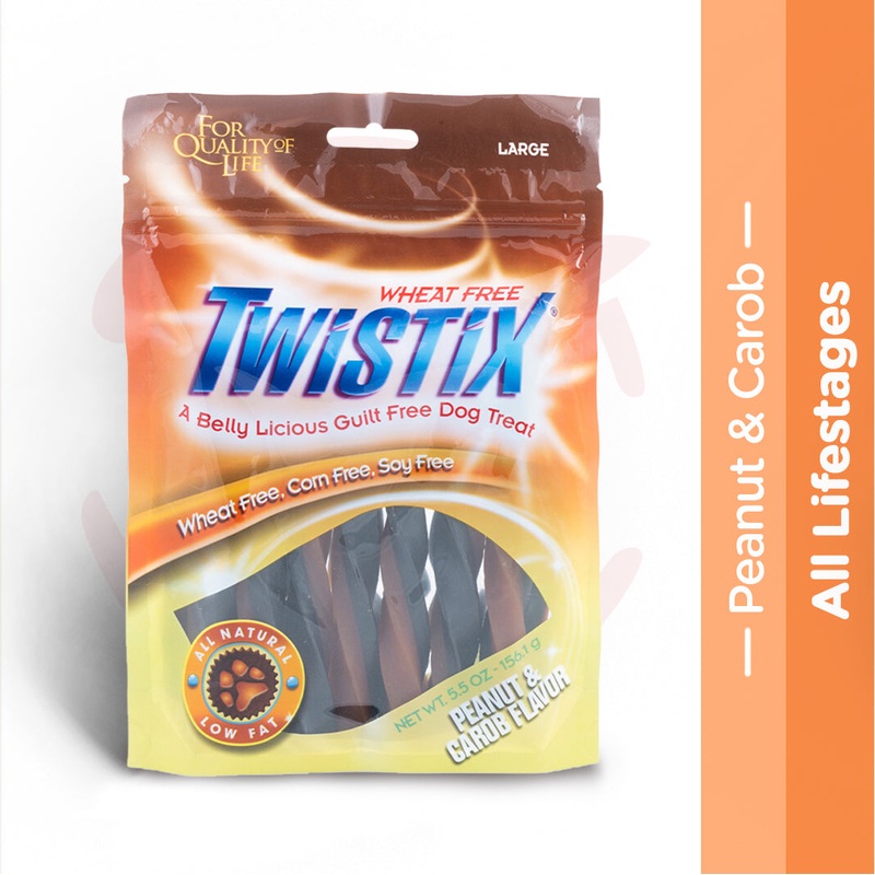 Twistix Dog Treats – Peanut & Carob Large