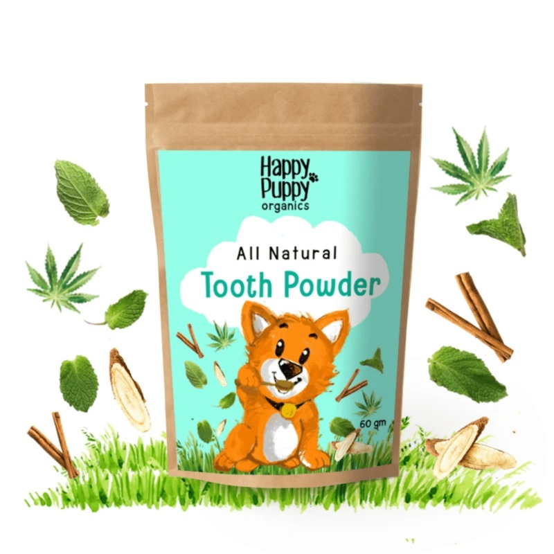 Happy Puppy Organics – All Natural Tooth Powder for dogs with Hemp (60g)