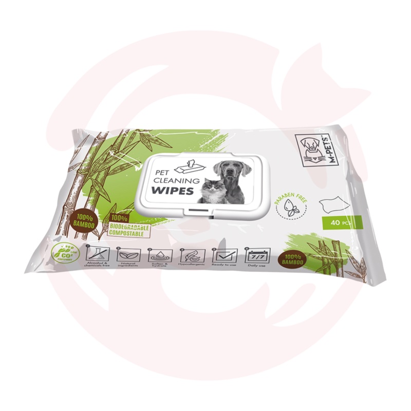 M-Pets Pet Cleaning Wipes – 100% Bamboo (40 Pcs)