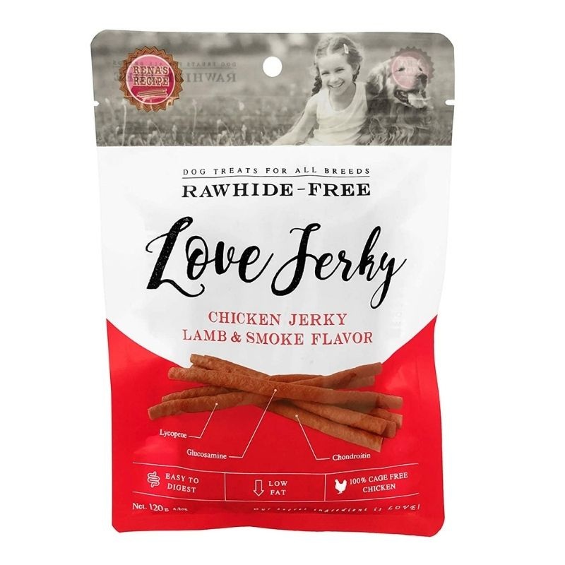Rena Dog Treats – LOVE Jerky Lamb and Smoke (120g)