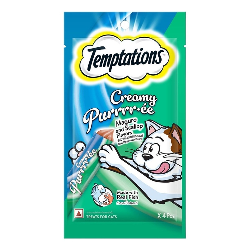 Temptations Creamy Purrrr-ee Cat Treats – Maguro & Scallop
