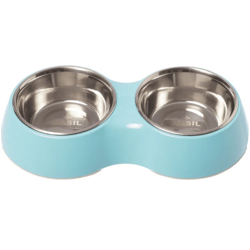 Basil Dog Bowls – Melamine Double Dinner Set