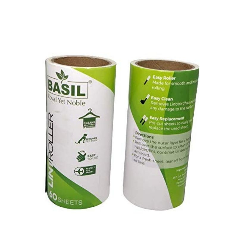 Basil Lint-Free Roller Refills – Pack of 2 (2 x 60 sheets)