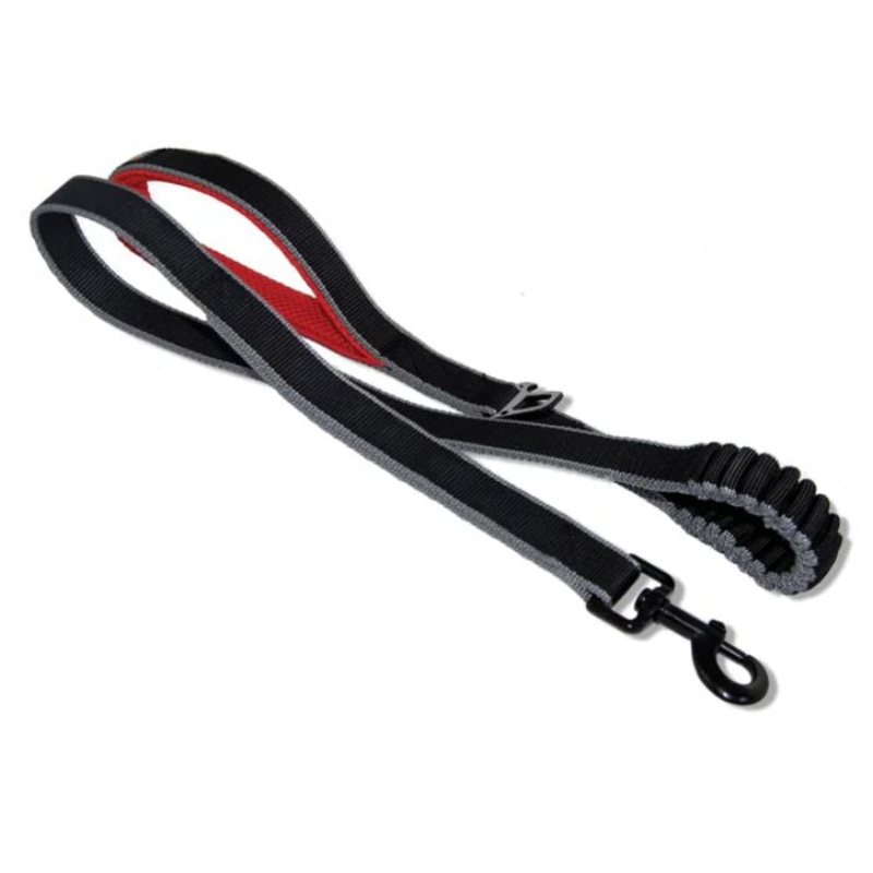 Kurgo Springback Dog Leash – Black & Red